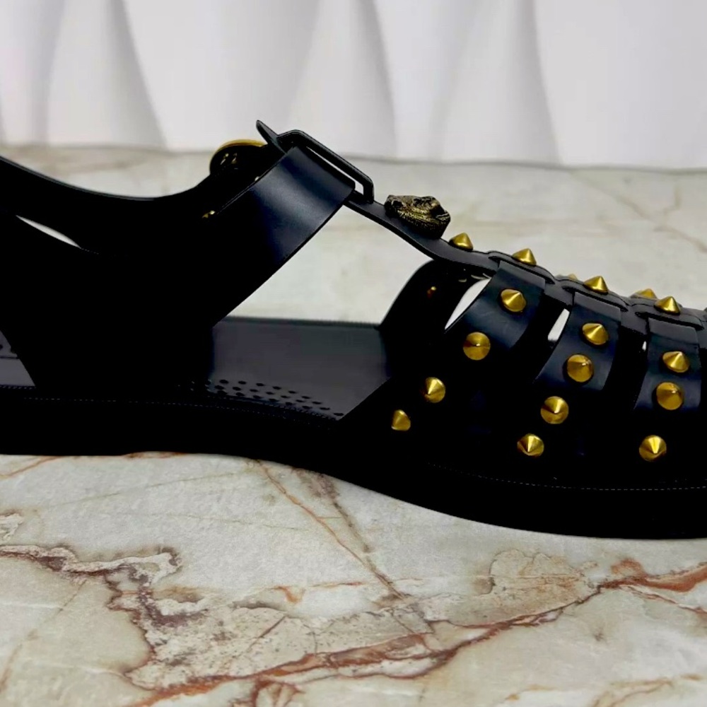 Gucci Tiger Men's Jelly Gladiator Sandals Shoes Studded Size 11 Authenticated - Picture 7 of 12